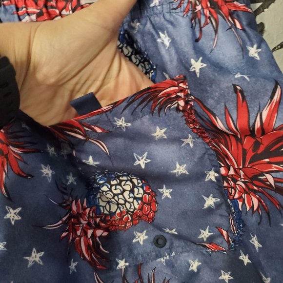 George Red White and Blue Pineapple Swim Trunks, 2XL - Picture 4 of 6